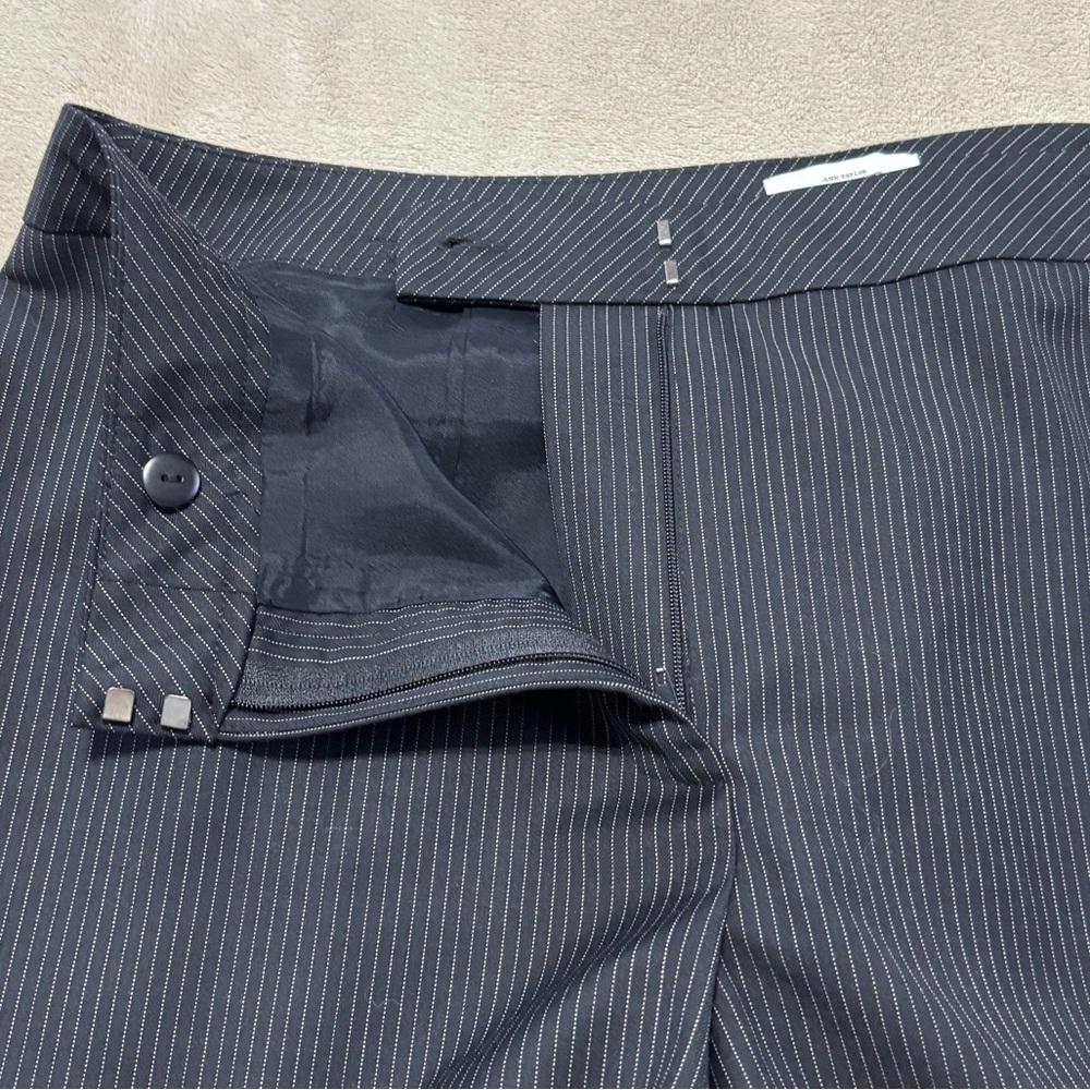 LOFT Julie Charcoal Pinstripe Wool Blend Trousers - Picture 4 of 10